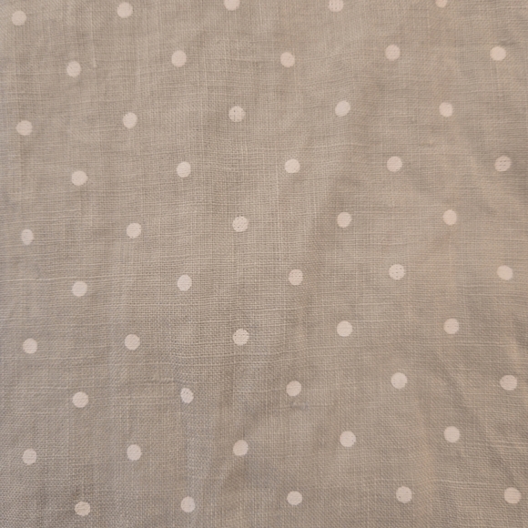 FLAX 100% Linen Lagenlook Sleeveless Polka Dot Shift Dress Gray White Medium - Picture 2 of 10